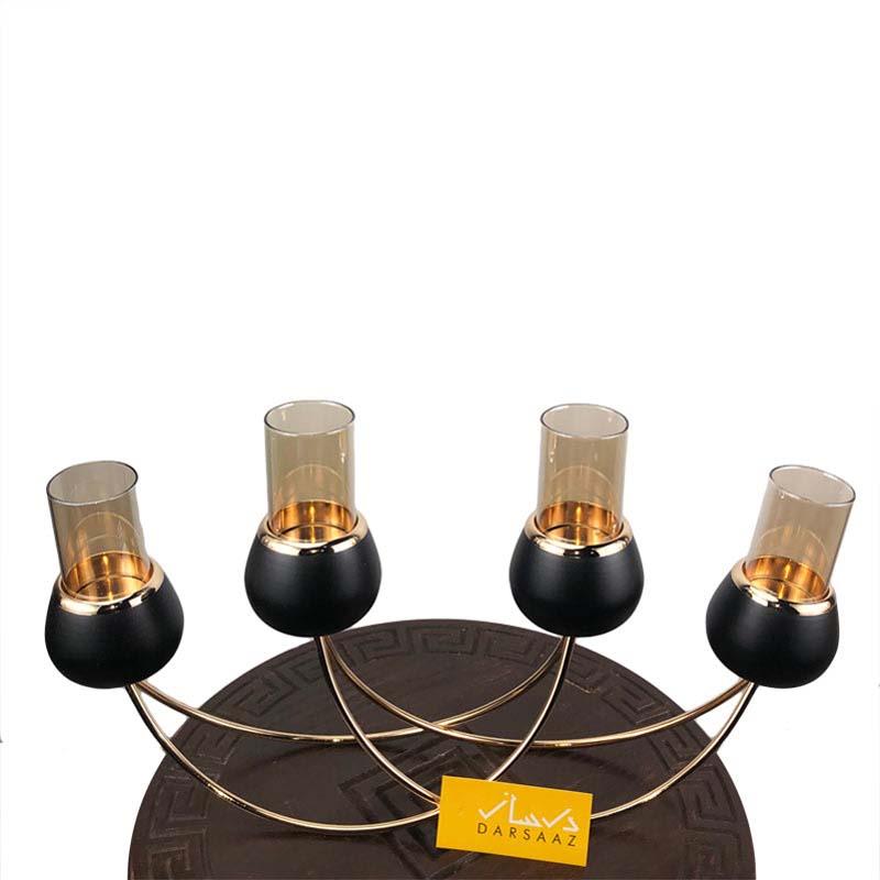 4 Piece Metallic and Glass Decorative Candles