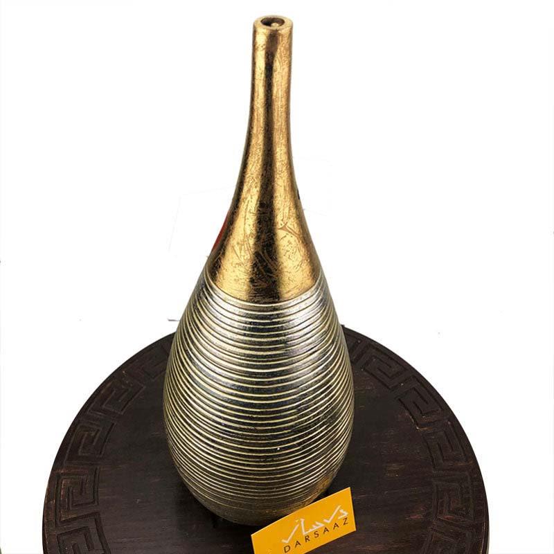 Silver And  Gold Leafing Spiral Vase Sitting Room Decor