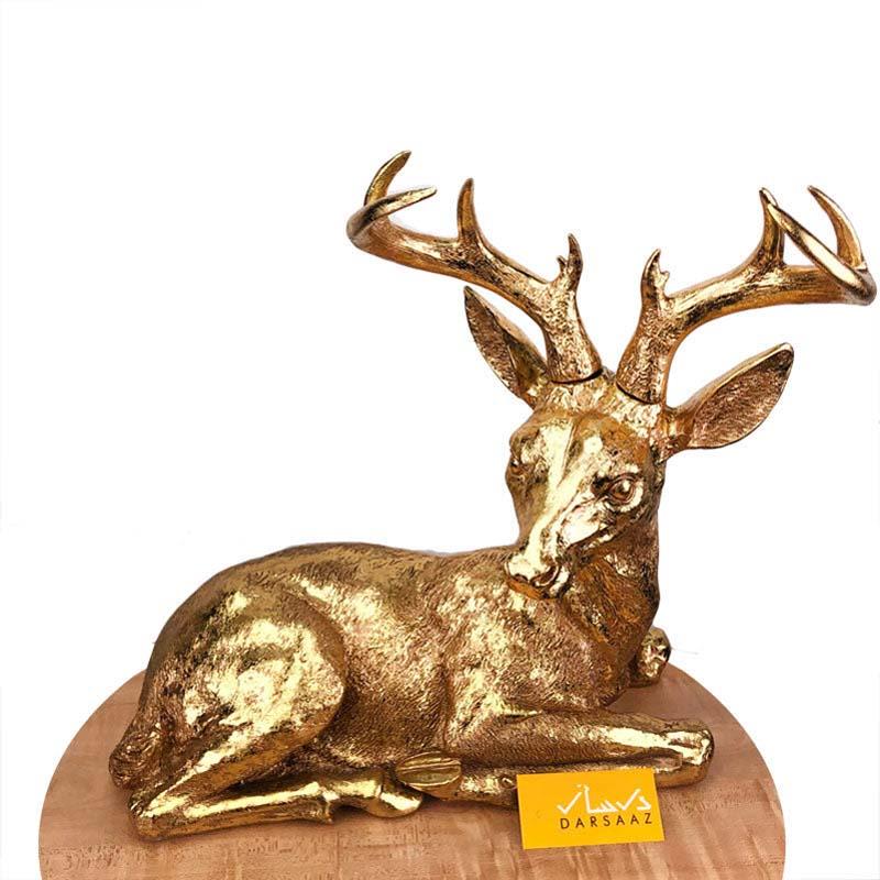 Gold Leafing Reindeer Figurine For Living Room Decoration