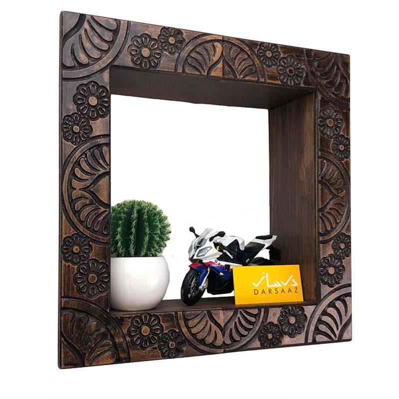 Wooden Floral Themed Shelf Home Decor