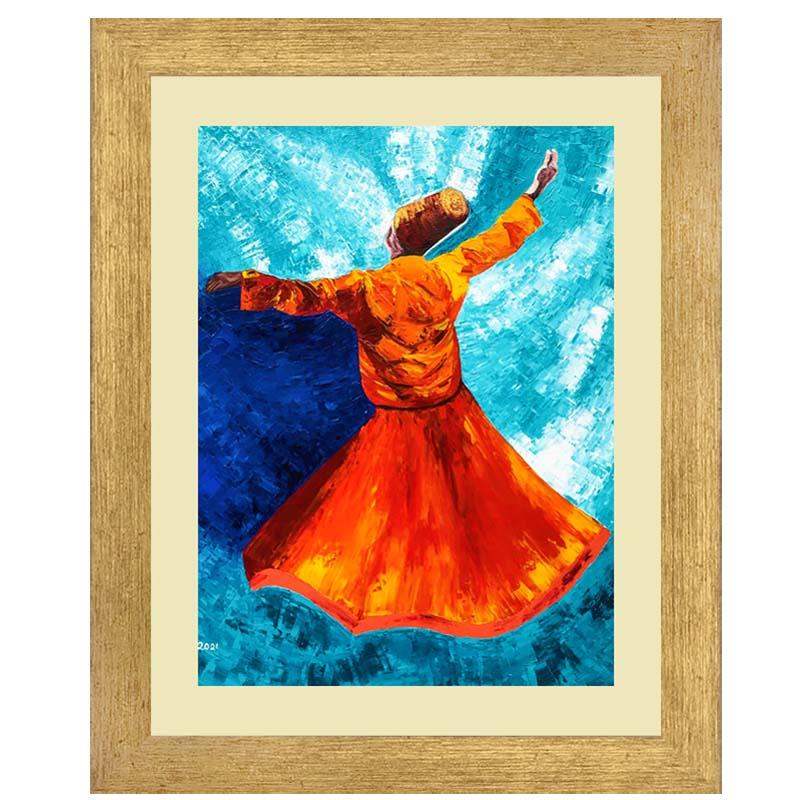 Dancing Sufi Wall Art Hanging Frame For Home & Wall Decor - DARSAAZ