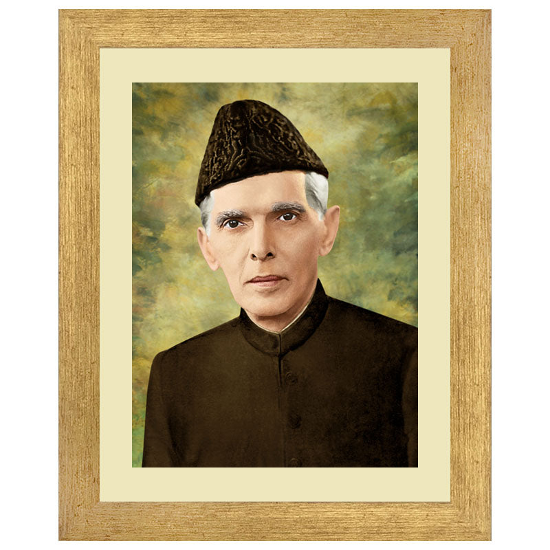 Muhammad Ali Jinnah Portrait Wall Art Frame For Home and Office Decor - Darsaaz