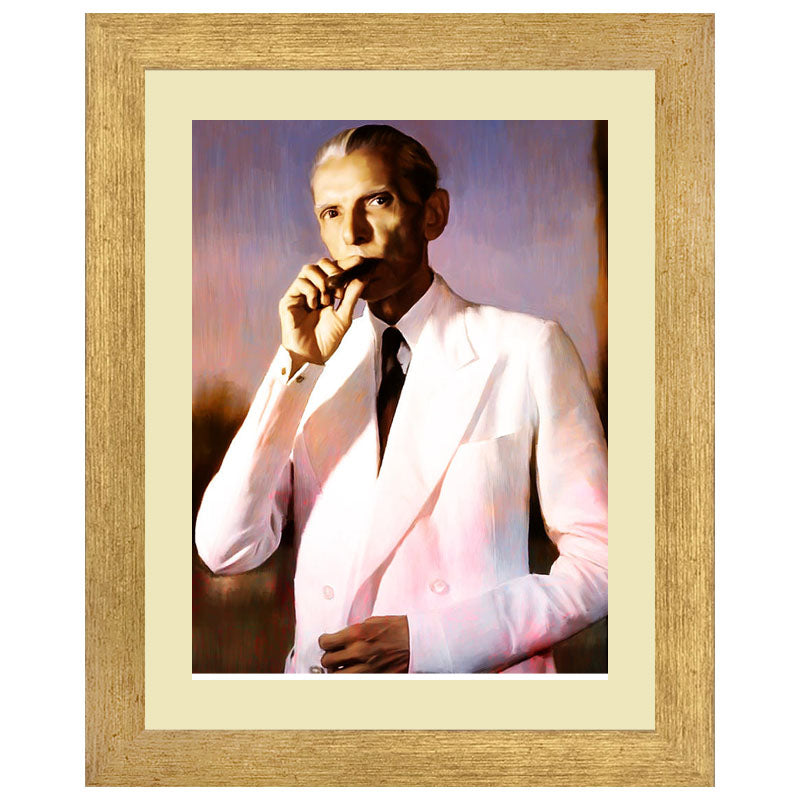 Muhammad Ali Jinnah Portrait Wall Art Frame For Home and Office Decor - Darsaaz