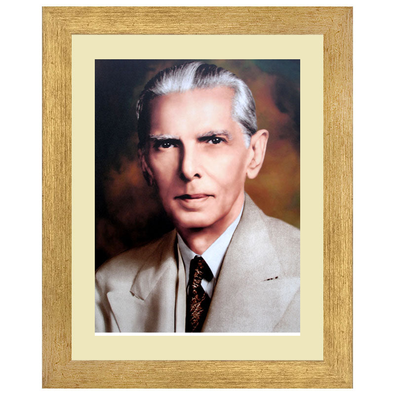 Muhammad Ali Jinnah Portrait Wall Art Frame For Home and Office Decor - Darsaaz