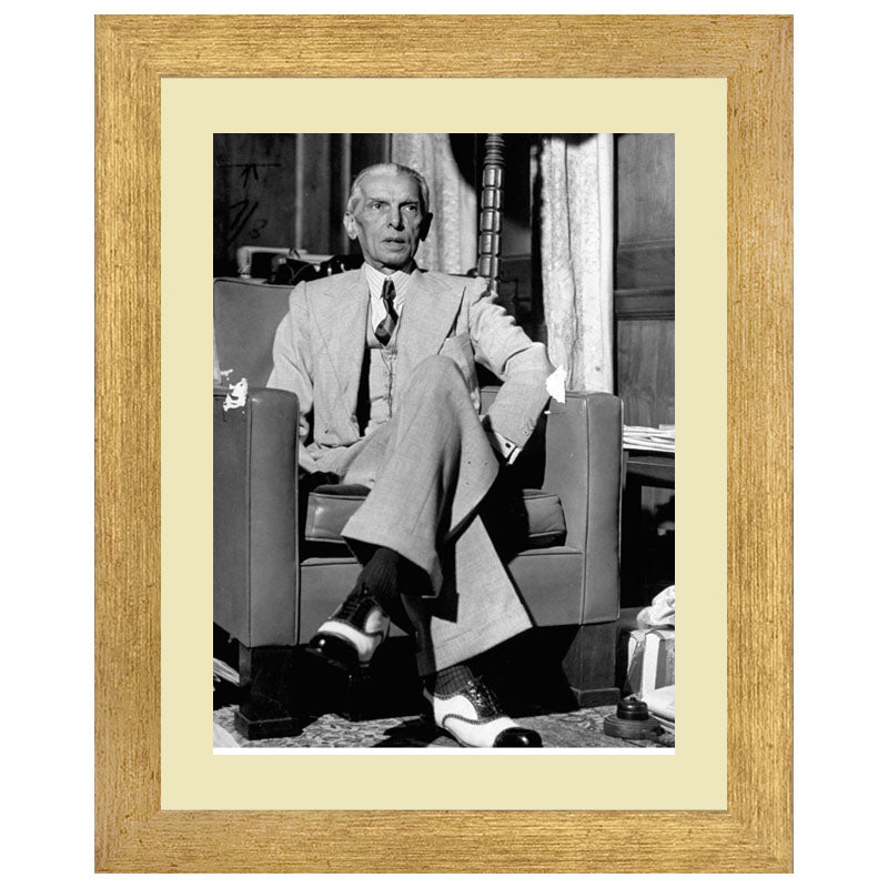 Muhammad Ali Jinnah Portrait Wall Art Frame For Home and Office Decor - Darsaaz