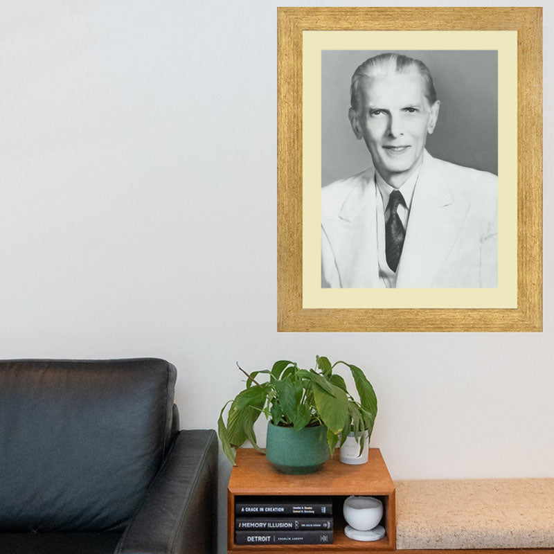 Quaid E Azam Portrait Wall Art Frame For Home and Office Decor - Darsaaz