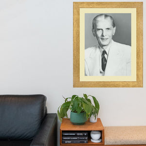 Quaid E Azam Portrait Wall Art Frame For Home and Office Decor - Darsaaz