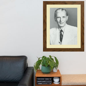 Quaid E Azam Portrait Wall Art Frame For Home and Office Decor - Darsaaz