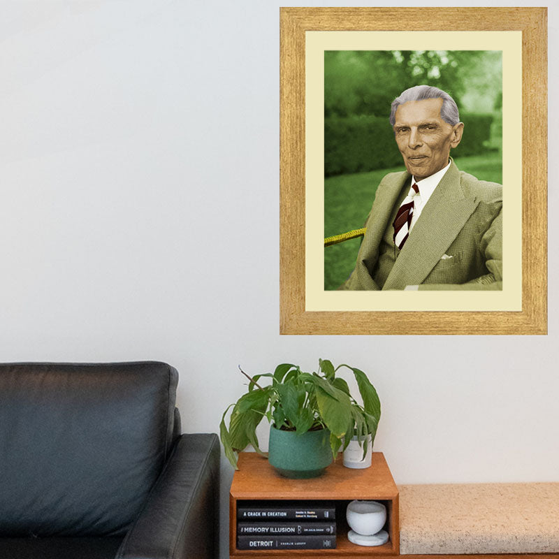 Quaid E Azam Portrait Wall Art Frame For Home and Office Decor - Darsaaz