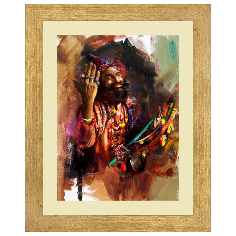 Folk Music Artist Portrait Wall Art Frame For Home and Office Decor - Darsaaz