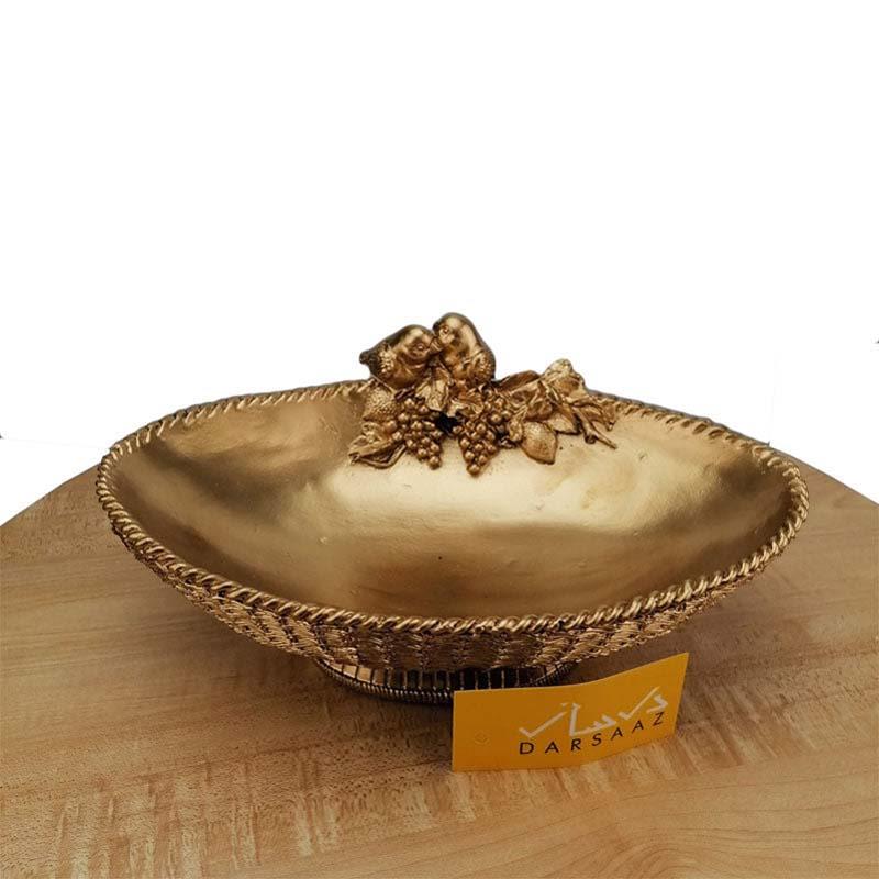 Rose Gold Bird Themed Fiber Resin Tray for Table Décor