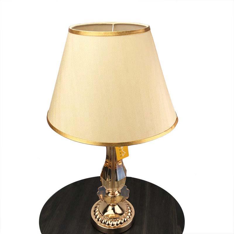 Pair of Champagne Crystal Glass Table Lamps for Bedroom