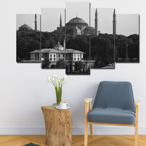 Set of 5 Hagia Sophia From River Bank Panel Set for Wall Decor - DARSAAZ
