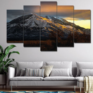 Set of 5 Snowy Mountains Panel Set for Wall Decor - DARSAAZ
