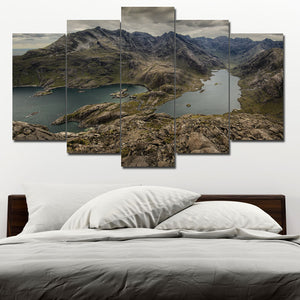 Set of 5 Loch Coruisk Lake Panel Set for Wall Decor - DARSAAZ