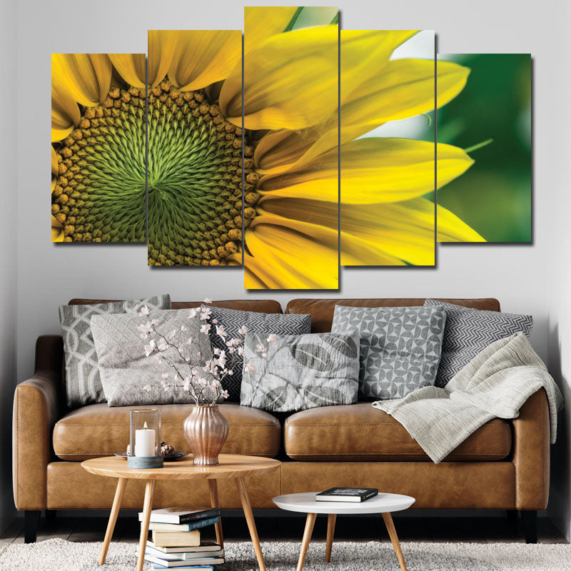 Set of 5 Blooming Sunflower Panel Set for Wall Decor - DARSAAZ