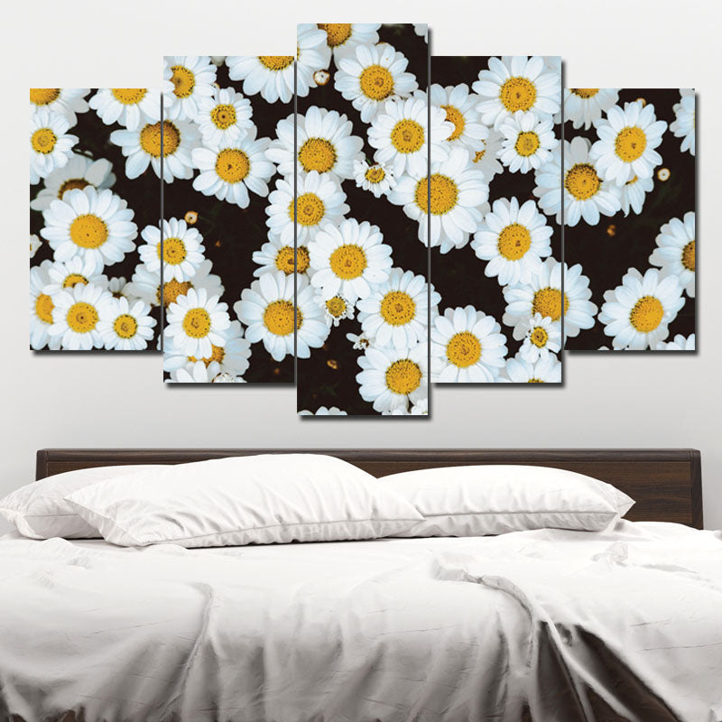 Set of 5 Chamomile Flowers Panel Set for Wall Decor - DARSAAZ