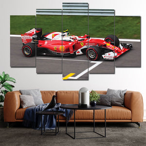 Set of 5 Ferrari Formula One Panel Set for Wall Decor - DARSAAZ
