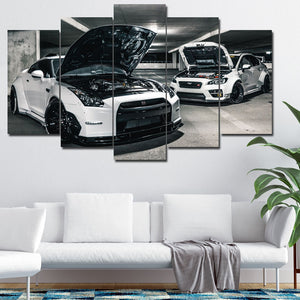 Set of 5 Sleeping GTR and Mustang  Panel Set for Wall Decor - DARSAAZ