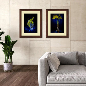 Set of 2 Floral Vase Wall Art Hanging Frame For Wall Decor - DARSAAZ